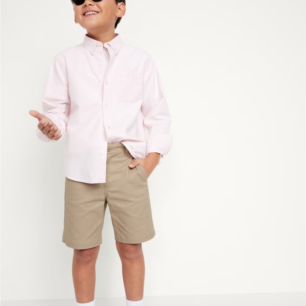 Slim Knee Length Twill Shorts for Boys